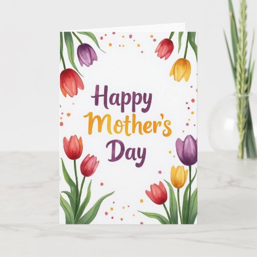 Mooi Moederdag Tulp kaart (Voorkant)