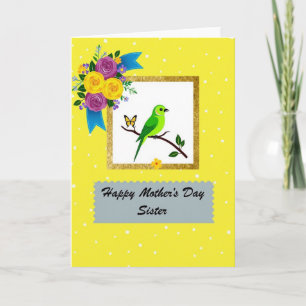 Mooi Moederdag Vogels Kunstkaart Kaart