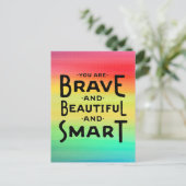 Mooi, moedig en slim briefkaart (Staand voorkant)