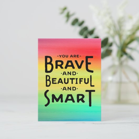 Mooi, moedig en slim briefkaart (Staand voorkant)