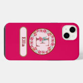 Mooi Monogram E Bloemig iPhone Hoesje (Achterkant horizontaal)