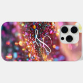 Mooi Monogram Glitter Regenboog Glamoureus Case-Mate iPhone Case (Achterkant (horizontaal))