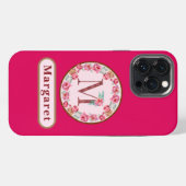 Mooi Monogram M Bloemig iPhone Hoesje (Achterkant horizontaal)