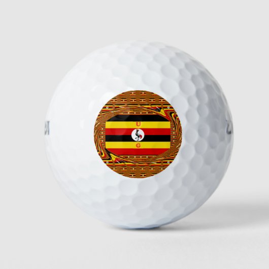 Mooi monogram met kleurrijk scheermotief van het U Golfballen (Voorkant)