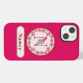 Mooi Monogram N Bloemig iPhone Hoesje (Achterkant horizontaal)