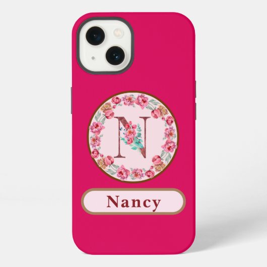 Mooi Monogram N Bloemig iPhone Hoesje (Achterkant)
