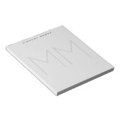 Mooi Monogram Naam Modern Minimalistisch Notitieblok (Schuin)