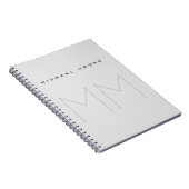 Mooi Monogram Naam Modern Minimalistisch Notitieboek (Rechterzijde)