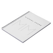 Mooi Monogram Naam Modern Minimalistisch Notitieboek (Linkerzijde)