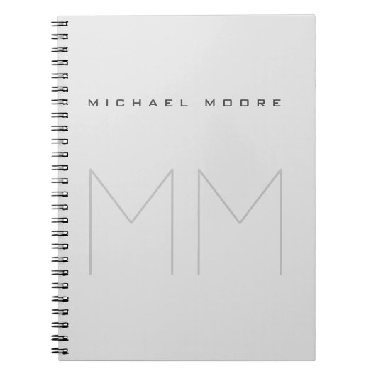 Mooi Monogram Naam Modern Minimalistisch Notitieboek (Voorkant)