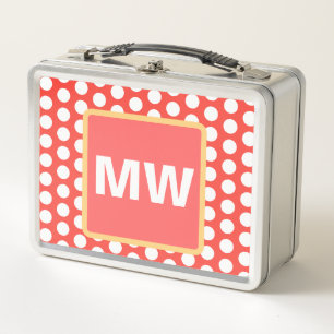 Mooi Monogram Perzik Fruit Witte Stippen