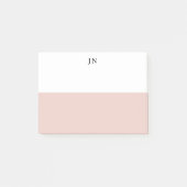 Mooi monogram roze wit kleurblok post-it® notes (Voorkant)