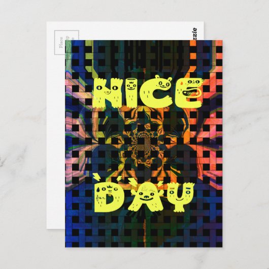 Mooi mooi hebben een mooie dag tekst print vector briefkaart (Voorkant / Achterkant)