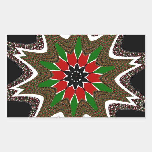 Mooi mooi kenya cultureel motief geometrisch rechthoekige sticker (Voorkant)