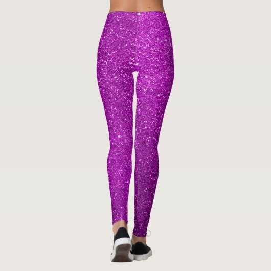 mooi mooi paars glitterpatroon leggings (Achterkant)