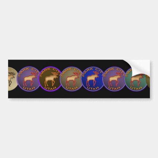 Mooi Moose Medallion Park City Souvenir Bumpersticker (Voorkant)