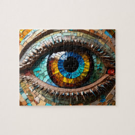 Mooi mozaïek oog legpuzzel