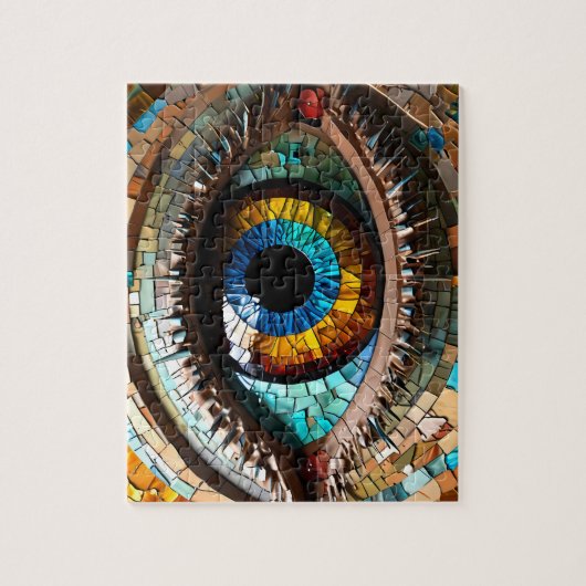 Mooi mozaïek oog legpuzzel (Verticaal)