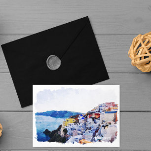 Mooi Mykonos Griekenland Panorama Uitzicht  Briefkaart