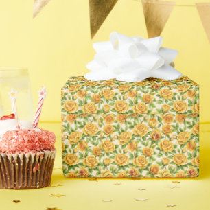 Mooi naadloos patroon van gele rozen cadeaupapier
