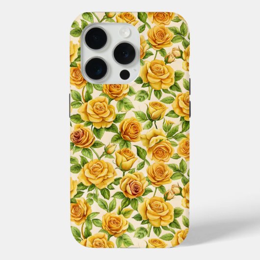 Mooi naadloos patroon van gele rozen Case-Mate iPhone case (Achterkant)