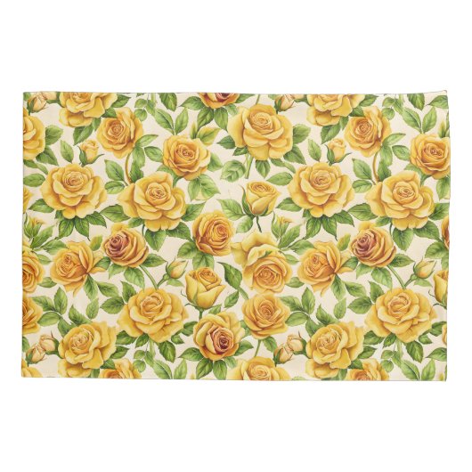 Mooi naadloos patroon van gele rozen kussensloop (Achterkant)