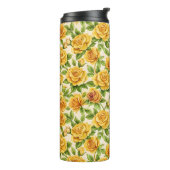 Mooi naadloos patroon van gele rozen thermosbeker (Gedraaid links)