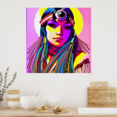 Mooi Native American Vrouw Poster (Keuken)