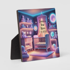 Mooi neon naam voor baby's nieuwe kinderkamer  fotoplaat