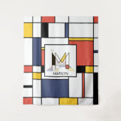 Mooi Neoplasticisme Kunst Monogram. Letter M Wandkleed (Voorkant)