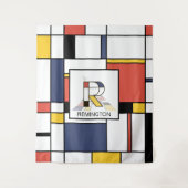 Mooi neoplasticisme kunst monogram. Letter R Wandkleed (Voorkant)