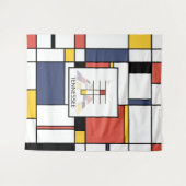 Mooi neoplasticisme kunst monogram. Letter T Wandkleed (Voorkant (horizontaal))