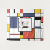 Mooi Neoplasticisme Kunst Monogram. Letter U Wandkleed (Voorkant (horizontaal))