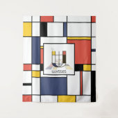 Mooi Neoplasticisme Kunst Monogram. Letter U Wandkleed (Voorkant)