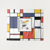Mooi neoplasticisme kunst monogram. Letter W Wandkleed (Voorkant (horizontaal))