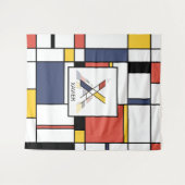 Mooi Neoplasticisme Kunst Monogram. Letter X Wandkleed (Voorkant (horizontaal))