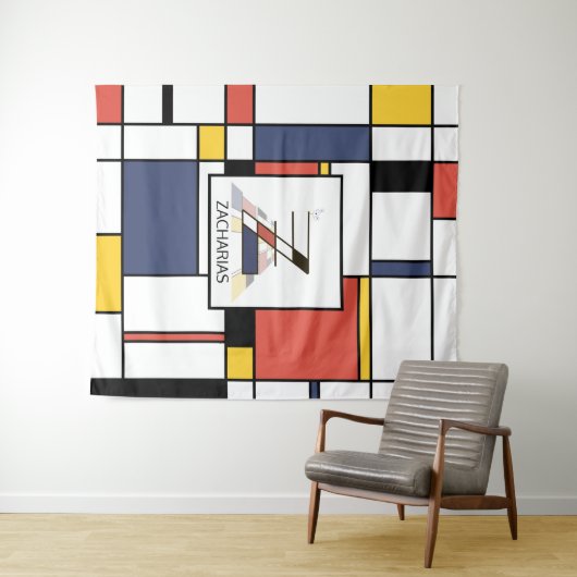 Mooi neoplasticisme kunst monogram. Letter Z Wandkleed (In Situ (horizontaal))