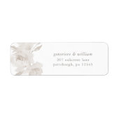 Mooi neutraal Floral Wedding Return-adres Etiket (Voorkant)