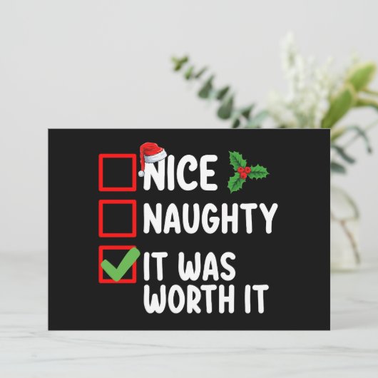 Mooi nicht. Het was de moeite waard om de kerstlij Kaart (Staand voorkant)