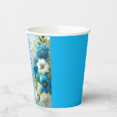 Mooi Nieuwe Beginnen Bloemig Blauw Bruidsmeisjesfe Papieren Bekers (Links)