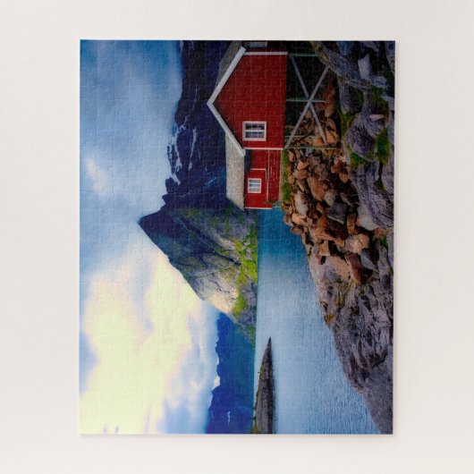 Mooi Noors Rode Huis Legpuzzel (Verticaal)