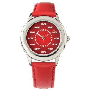 Mooi 'NU' horloge (rood)