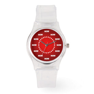 Mooi 'NU' horloge (rood)