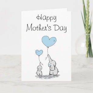 Mooi olifantje en baby Moederdag kaart