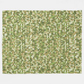 Mooi oma gebreid patroon in groene olijf kleur fleece deken (Voorkant (Horizontaal))