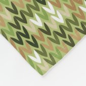 Mooi oma gebreid patroon in groene olijf kleur fleece deken (Hoek)