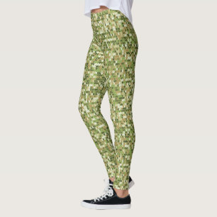 Mooi oma gebreid patroon in groene olijf kleur leggings