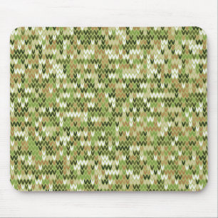 Mooi oma gebreid patroon in groene olijf kleur muismat