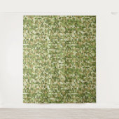 Mooi oma gebreid patroon in groene olijf kleur wandkleed (Voorkant)