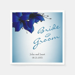 Mooi ombre Blue Floral Wedding Servet